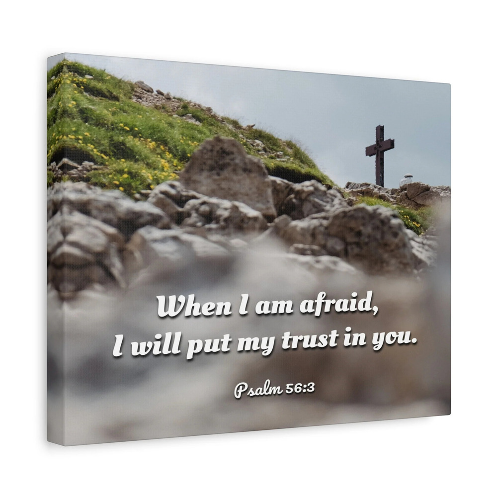 Scripture Canvas Trust In Thee Psalms 56:3 Christian Wall Art Bible Verse Print